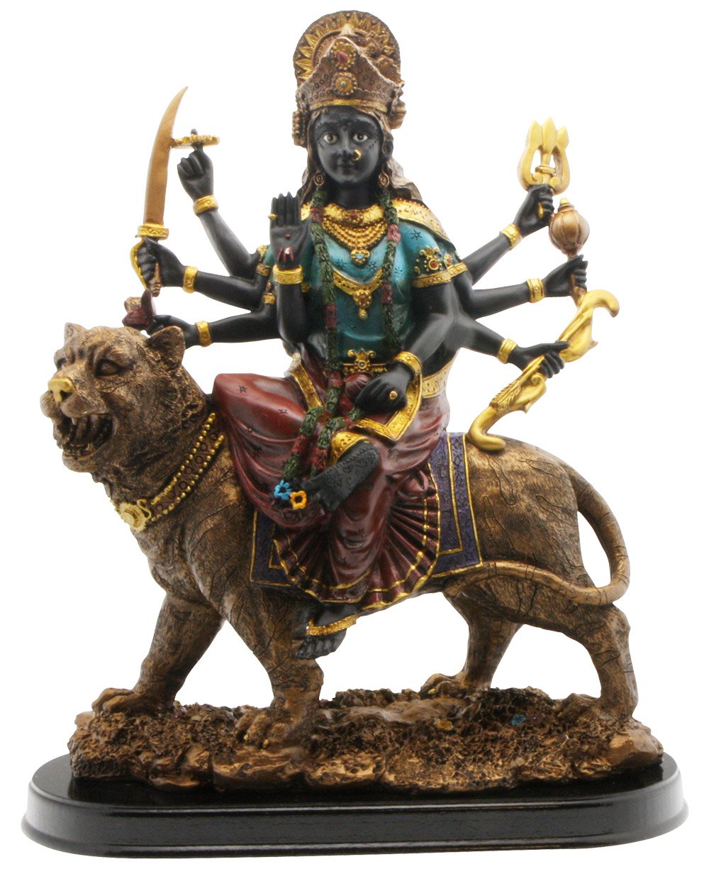 Black Resin Hindu Goddess Durga Statue — PURIWAVES