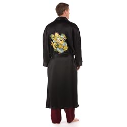 Mens Silk Robe Bathrobe (Way of the Dragon) Hand Painted & Hand Dyed TexereSilk