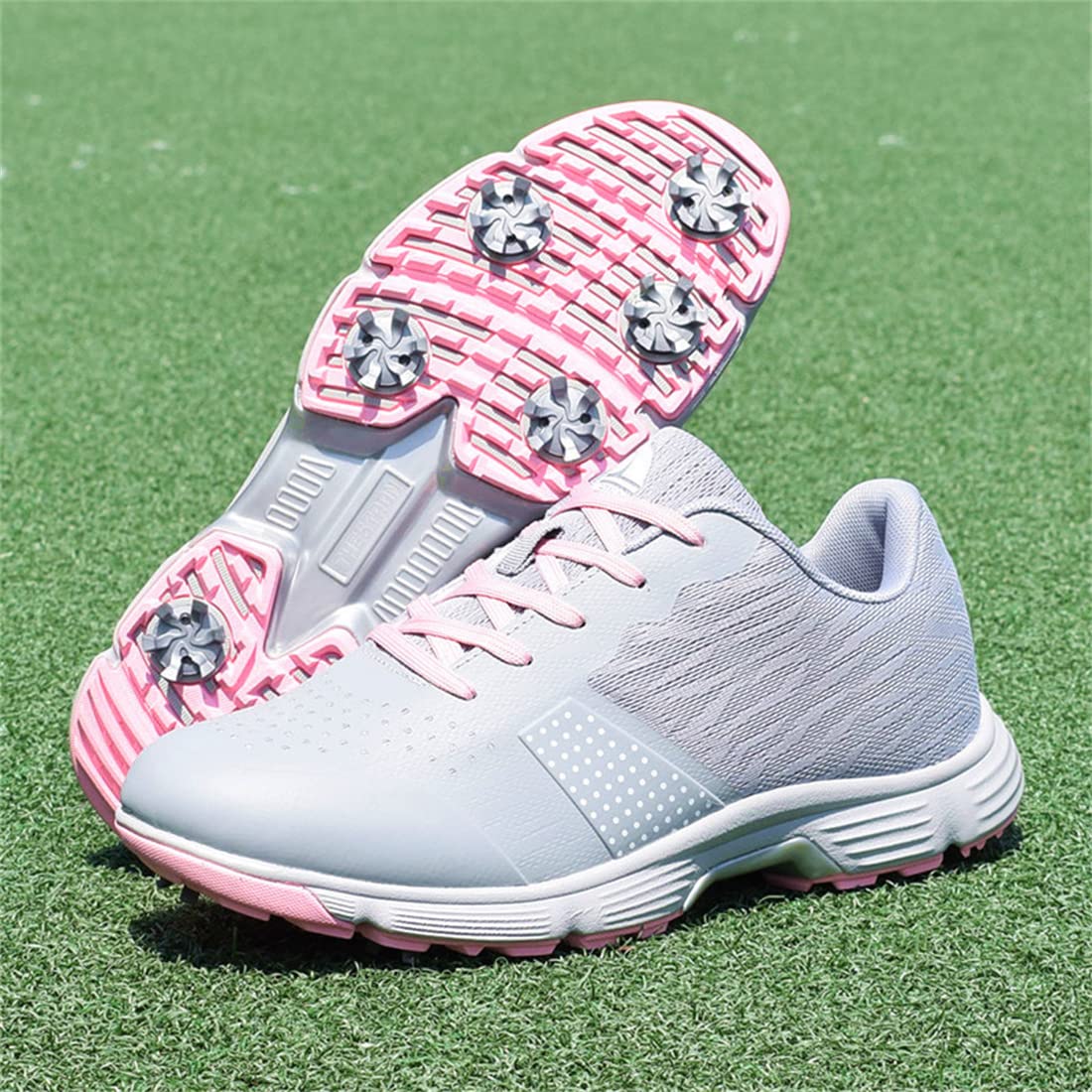 Women's Golf Shoes Waterproof Sports Shoes For Golf Female Ladies Training Walking Sneakers With 9 Spikes_vogvips.com