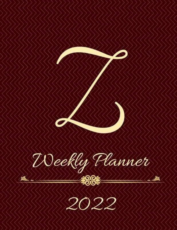 weekly planner: Monogram initial Planner letter Z for men and woman by Laure Ondoua