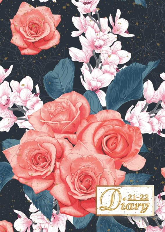 Diary 2021-2022: A4 Day per page - Personal Planners and Organisers, Calendars, Agendas - To-Do List and Notes... Beautiful Floral Cover by Elegant Simple Diaries