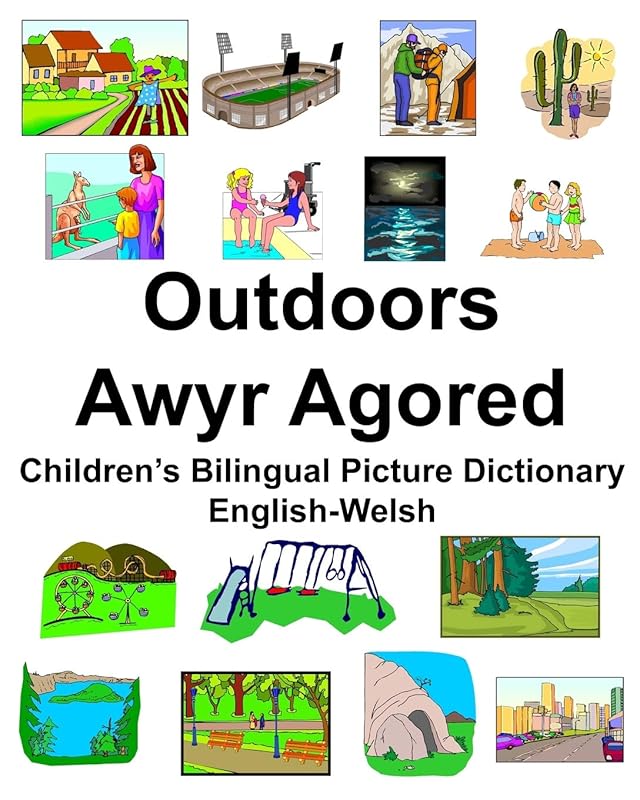 English-Welsh Outdoors/Awyr Agored Children’s Bilingual Picture Dictionary by Richard Carlson