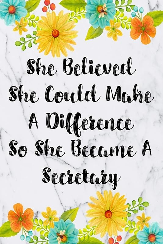 She Believed She Could Make A Difference So She Became A Secretary: Cute Address Book with Alphabetical Organizer, Names, Addresses, Birthday, Phone, Work, Email and Notes (6x9 Size Address Book Jobs) by Inigo Creations