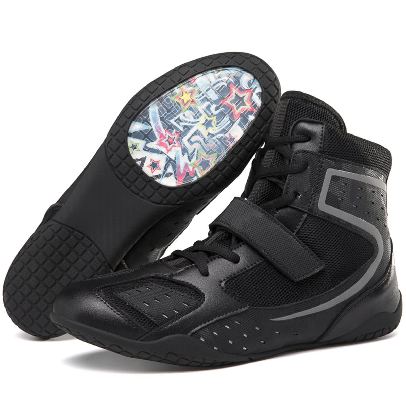 High Top Boxing Boots Comfortable Muay Thai Kickboxing Sparring Athletic Shoes Casual Fashion Sneakers_vogvips.com