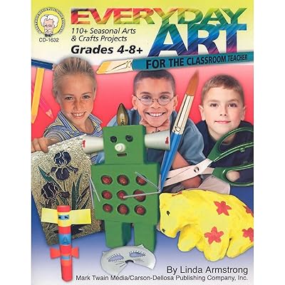 Mark Twain Everyday Art Book, Crafts for Kids Grades 4 and Up Using Classroom Essentials, DIY Drawing, Coloring, Building, and Cut and Paste Activities