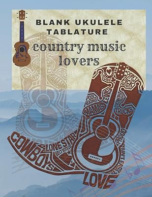 Blank Ukulele Tablature (Country Music lovers): Cowboy Boots Cover, Size: 8.5"x11" (100 pages, Matte Finish) for Compositing Ukulele Music : country ... all kinds, Manuscript Paper with Staff & TAB