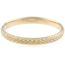 Duragold 14k Yellow Gold Engraved Bangle Bracelet for women