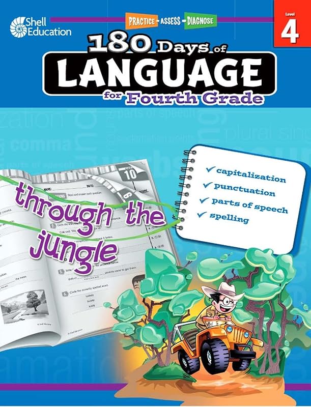 Shell Education 180 Days of Language for Fourth Grade (180 Days of Practice) by Shell Education