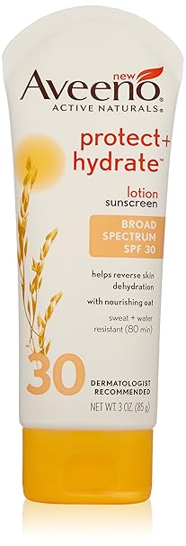 Aveeno Sunscreen Protect Plus Hydrate Lotion SPF 30, 3 Ounce