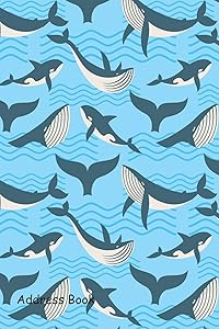Address Book: Include Alphabetical Index With whale in ocean waves cover