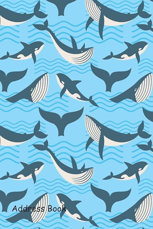 Address Book: Include Alphabetical Index With whale in ocean waves cover by Shamrock Logbook