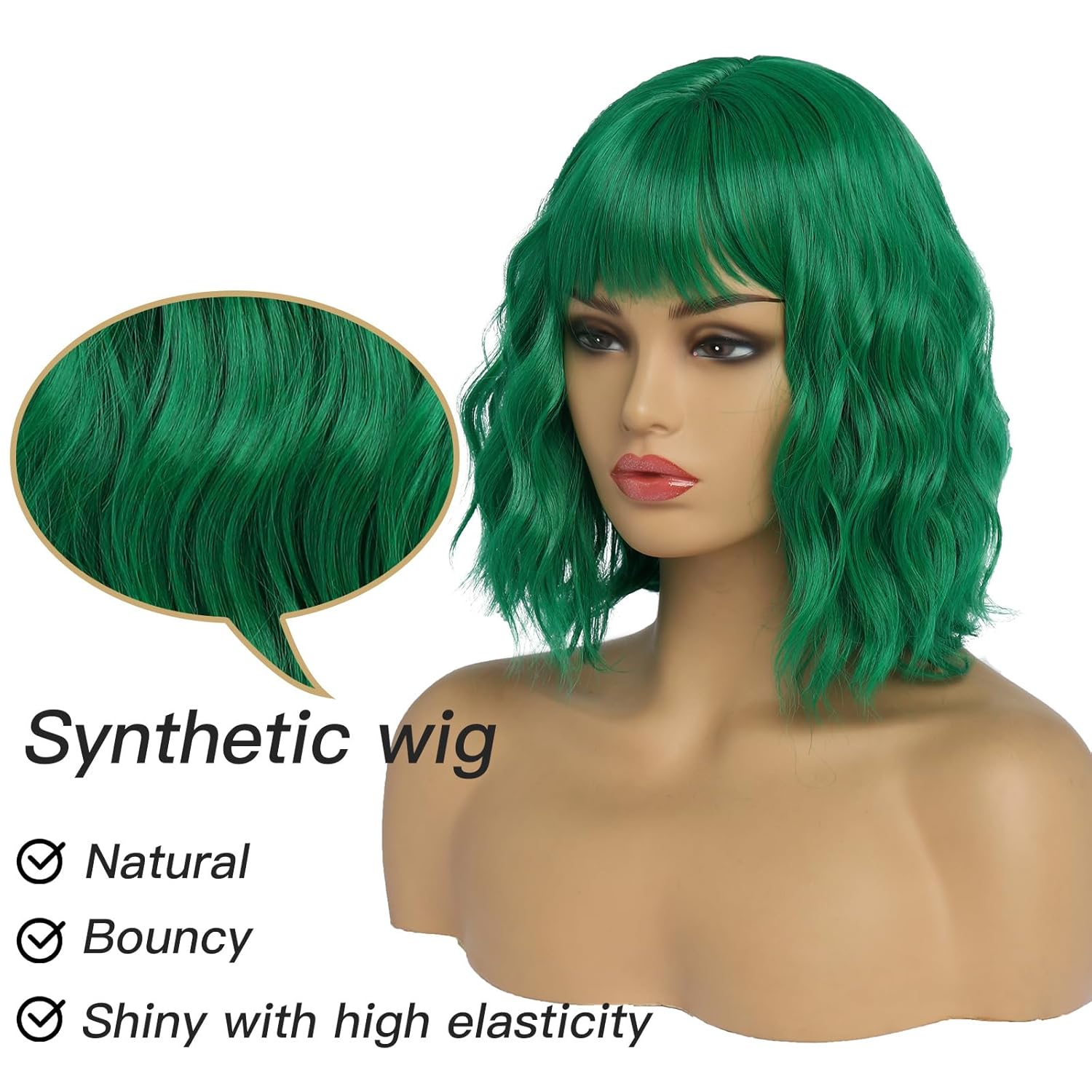 Kurze blonde Perücke für Frauen, natürliches Kunsthaar, Ombre-Bob-Perücke mit ordentlichem Pony, dunklem Ansatz für Alltag/Party/Cosplay (10 Zoll, Blond)._voghion.com