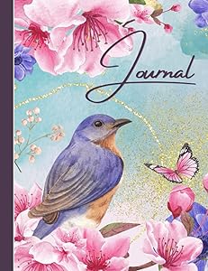 Writing Journal: A Purple Martin Perched on Cherry Blossoms, A Beautiful Bird & Blossom Themed Notebook with Decorative Pages and Date Entry Lines, ... Journal & More! (School, Home, or Office Use) by Blue Birdella Press