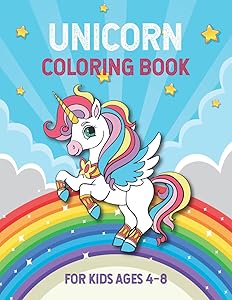 Unicorn Coloring Book: For Kids Ages 4-8 (US Edition) (50 Unique Coloring Page) by Ayat Books