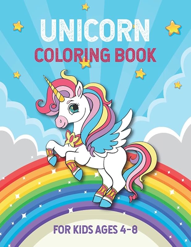 Unicorn Coloring Book: For Kids Ages 4-8 (US Edition) (50 Unique Coloring Page) by Ayat Books