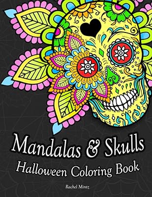 Mandalas & Skulls Halloween Coloring Book: Anti Stress Patterns of Sugar Skulls With Decorated Mandala Designs For Adults