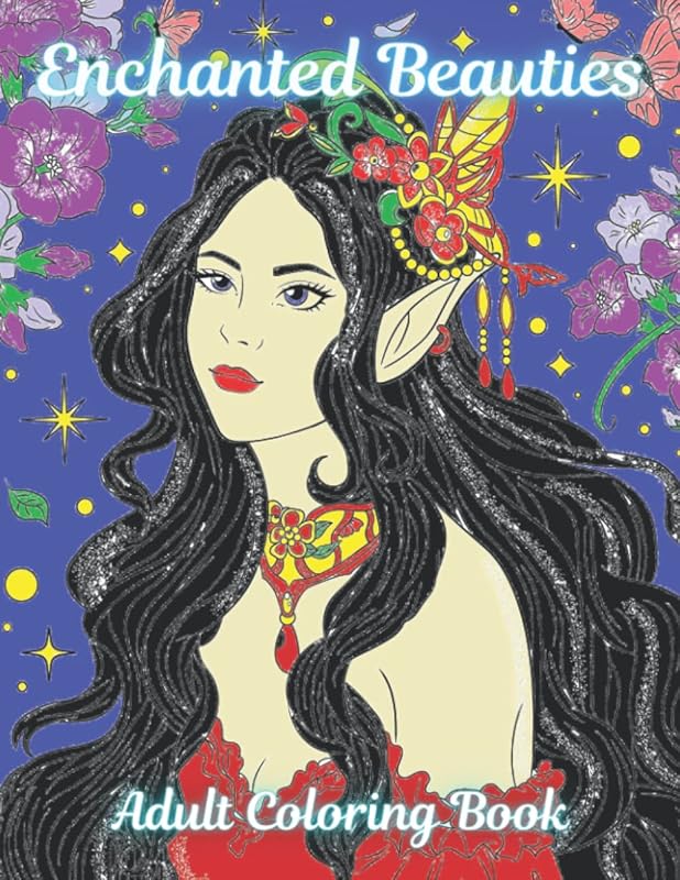 "Enchanted Beauties" Adult Coloring Book of Faries and Mystical Maidens by L. A. Graham Mason