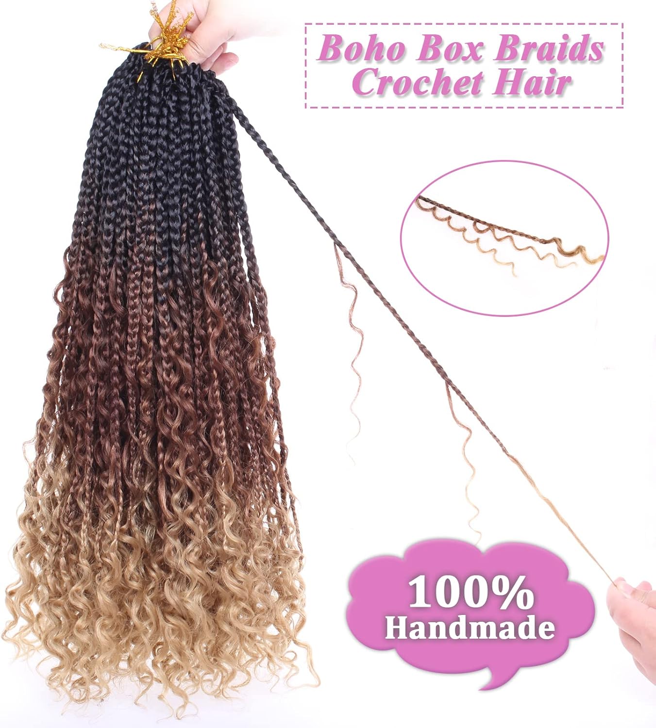 30 Inch Crochet Box Braids 8 Packs Black Goddess Box Braids Crochet Hair Bohomian Box Braids Crochet Hair Synthetic Braiding Hair Extensions_voghion.com