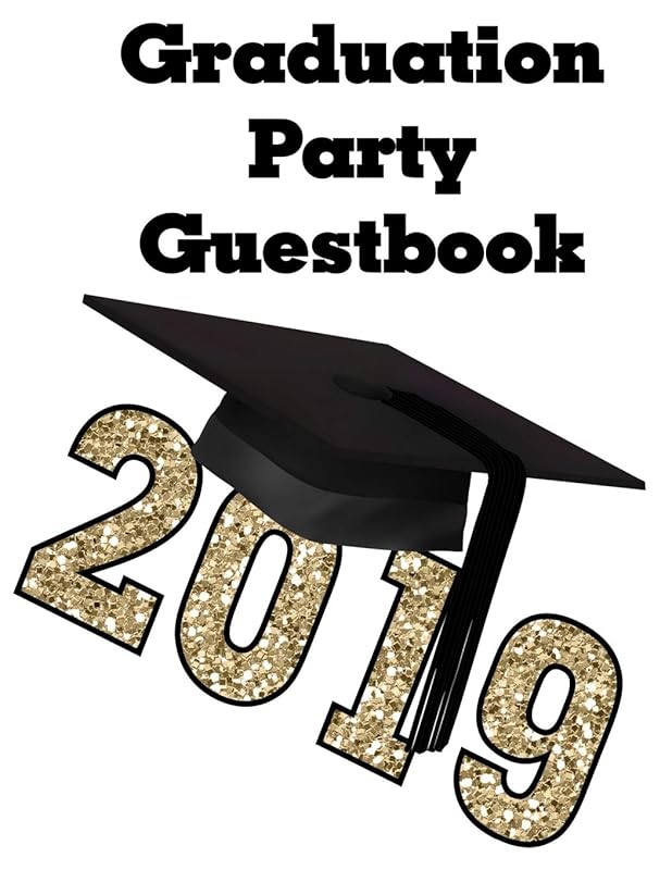 Graduation Party Guestbook: Glitter Gold Print Design Guestbook, 100 pages, Create Memories When Guests Sign and Leave a Message at your Graduation Party by Little Dog Publishing