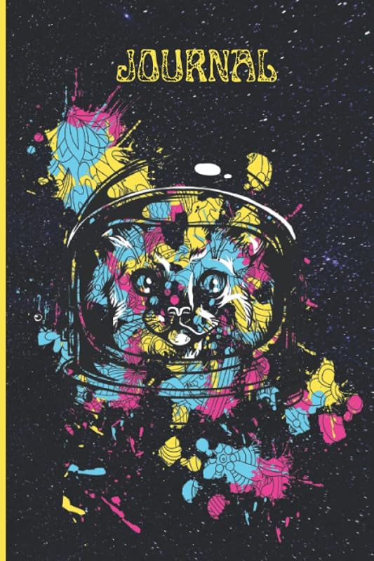Daily Journal to help with gratitude, mindfulness and positivity: Daily Journaling: Cat in space by N Q