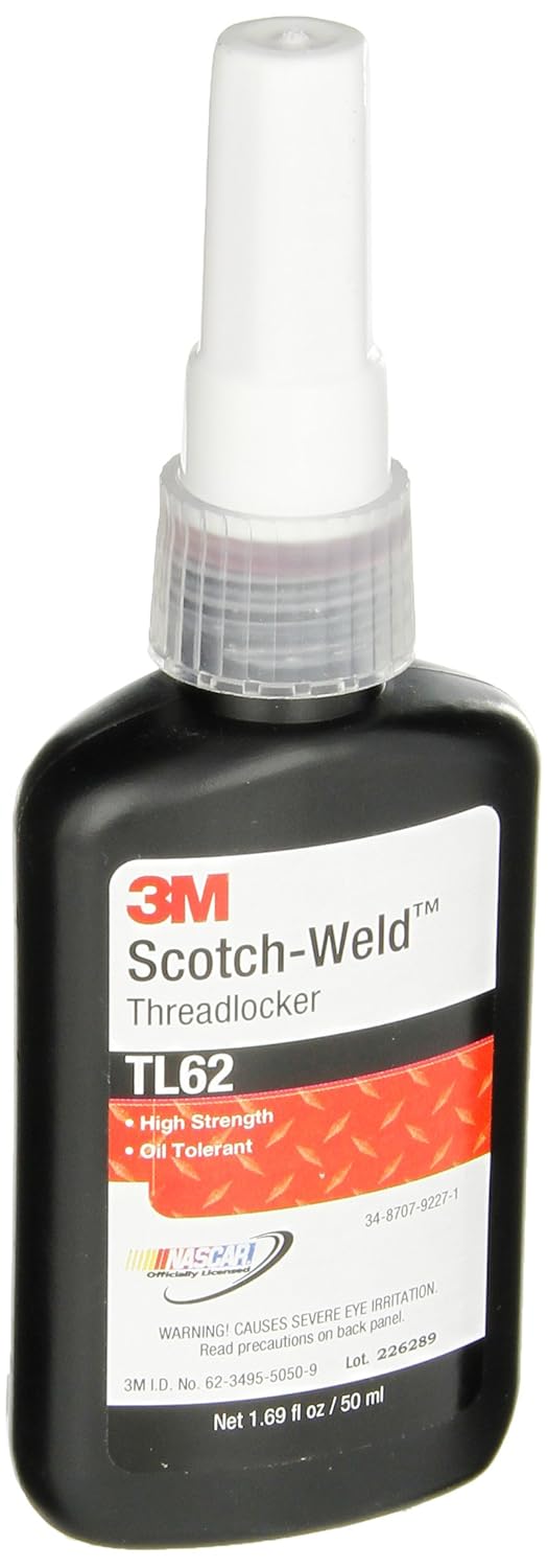 

3M Scotch-Weld Threadlocker TL62 Red, 1.69 fl oz/50 mL Bottle (Pack of 1)