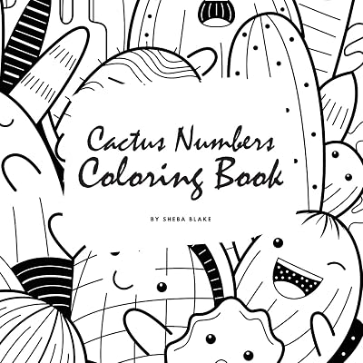 Cactus Numbers Coloring Book for Children (8.5x8.5 Coloring Book / Activity Book)