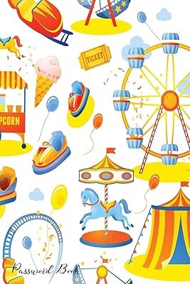 Password Book: Include Alphabetical Index With Amusement Park Seamless Pattern