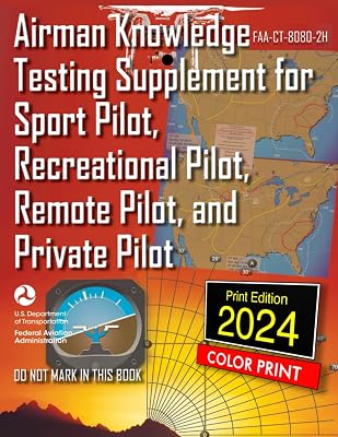 Airman Knowledge Testing Supplement for Sport Pilot, Recreational Pilot, Remote Pilot, and Private Pilot.: FAA-CT-8080-2H Full-Color Edition