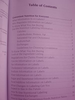 Convenience Food Facts: Help for Planning Quick, Healthy, and Convenient Meals