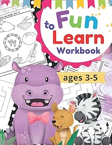 Fun to Learn ages 3-5: Preschool & Kindergarten Activity Workbook- Dot-to-dot, easy mazes, ABC beginning sound, Alphabet dot marker coloring pages- Large 8.5x11" - Educational while have fun! by Webster