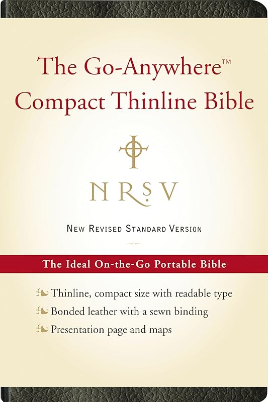 NRSV, The Go-Anywhere Compact Thinline Bible, Bonded Leather, Black: The Ideal On-the-Go Portable Bible by Zondervan