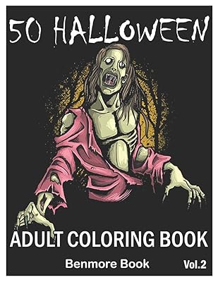 50 Halloween: Adult Coloring Book with Beautiful Flowers, Adorable Animals, Spooky Characters, and Relaxing Fall Designs Volume 2
