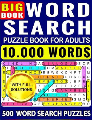 500 Word Search Puzzle Book for Adults With Full Solutions: Big book of Word Searches for Adults, Seniors and all other Puzzle Fans