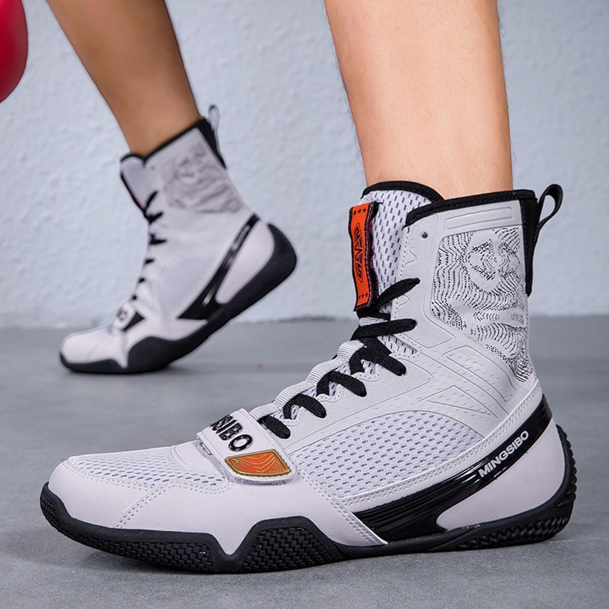 Mens Womens High Top Wrestling Boxing Shoes Lightweight Non-Slip Breathable Fitness Sneakers For Boxing Weightlifting Training_vogvips.com