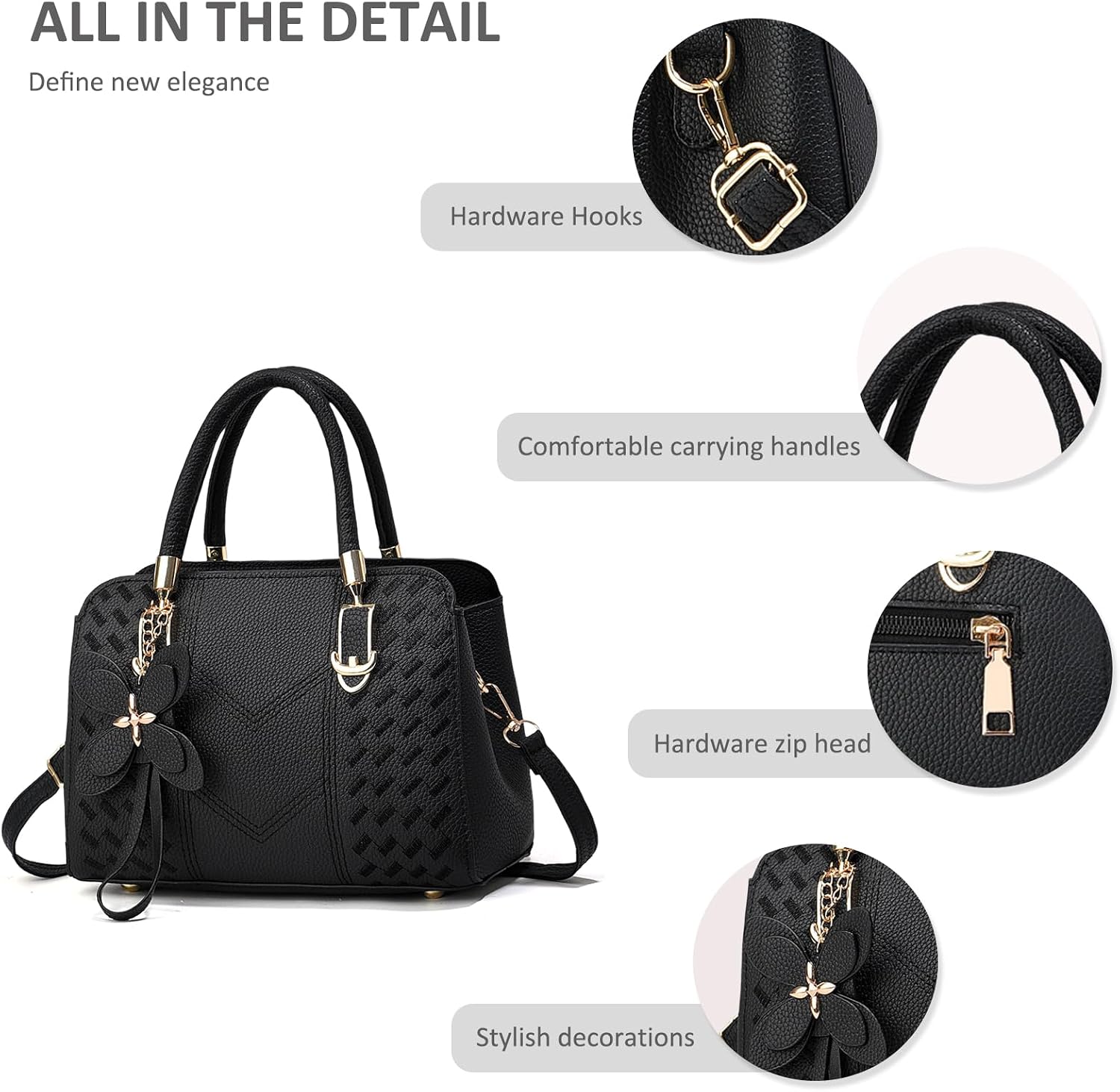 Classic Handbags For Women Small Top Handle Bags Elegant Shoulder Bags PU Leather Crossbody Bag For Everyday Use_voghion.com