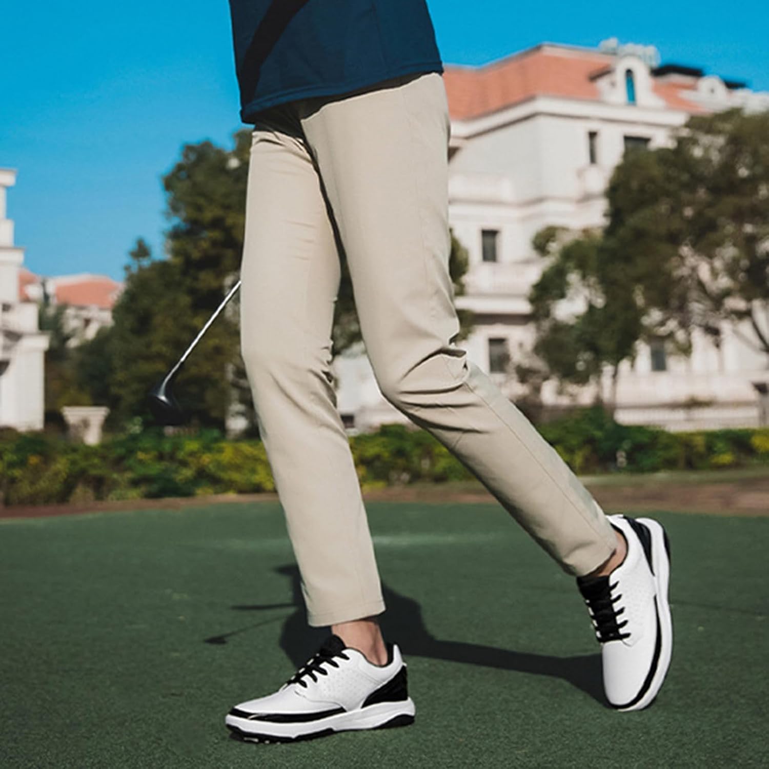 Waterproof Golf Shoes Men's Four Seasons All Weather Spiked Golf Shoes Classic Non-Slip Lace-up Professional_vogvips.com