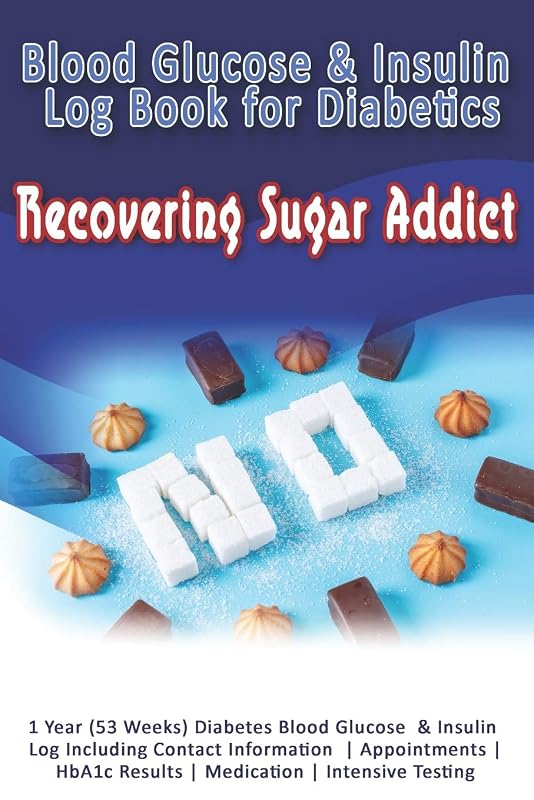 Blood Glucose & Insulin Log Book for Diabetics: Recovering Sugar Addict: 1 Year (53 Weeks) Diabetes Blood Glucose & Insulin Log Including Contact ... Results | Medication | Intensive Testing by Rose Greham