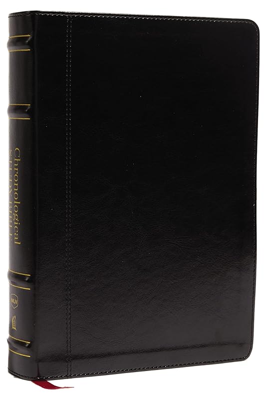 NKJV, Chronological Study Bible, Leathersoft, Black, Comfort Print: Holy Bible, New King James Version by Thomas Nelson