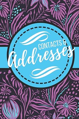 Contacts & Addresses: Blue and Purple Modern Flower Design