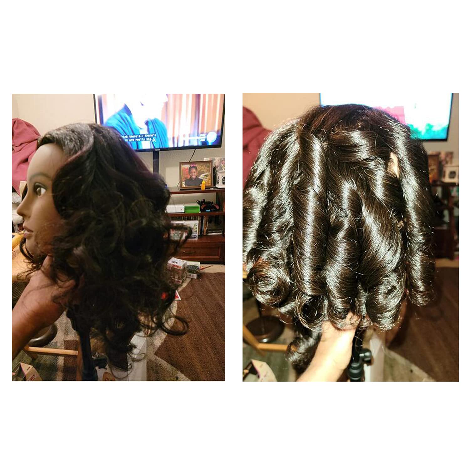 Frisierkopf Mit 100% Echthaar Für Friseurtraining Und Styling_voghion.com
