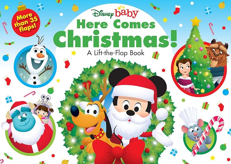 Disney Baby: Here Comes Christmas!: A Lift-the-Flap Book by Disney Books