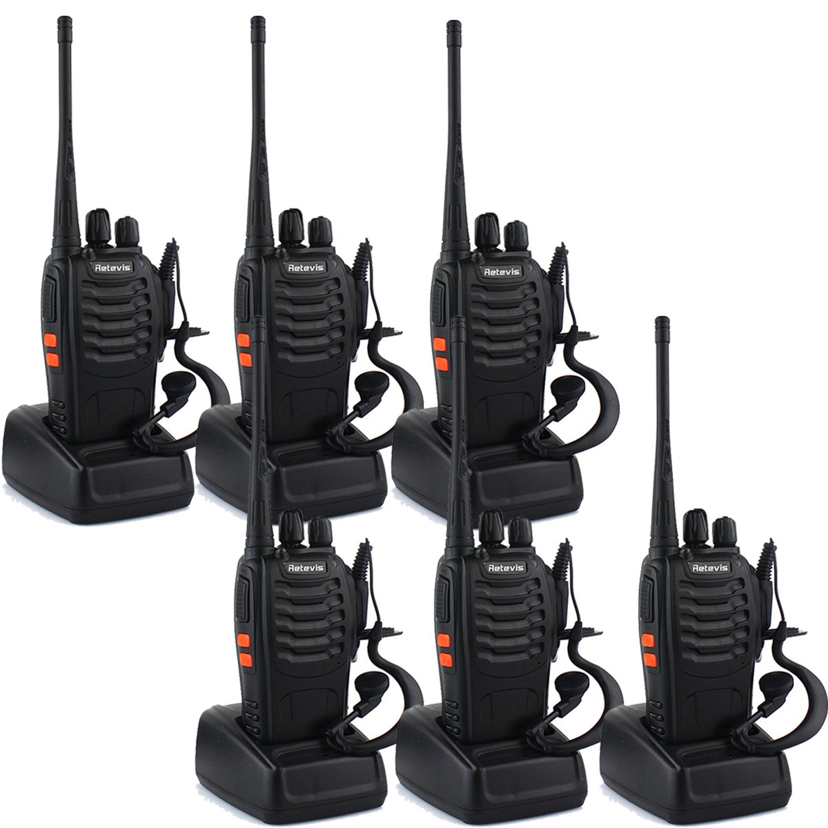 Retevis H-777 Two-Way Radio 3W Signal Band UHF 400-470MHz (Pack of 6)