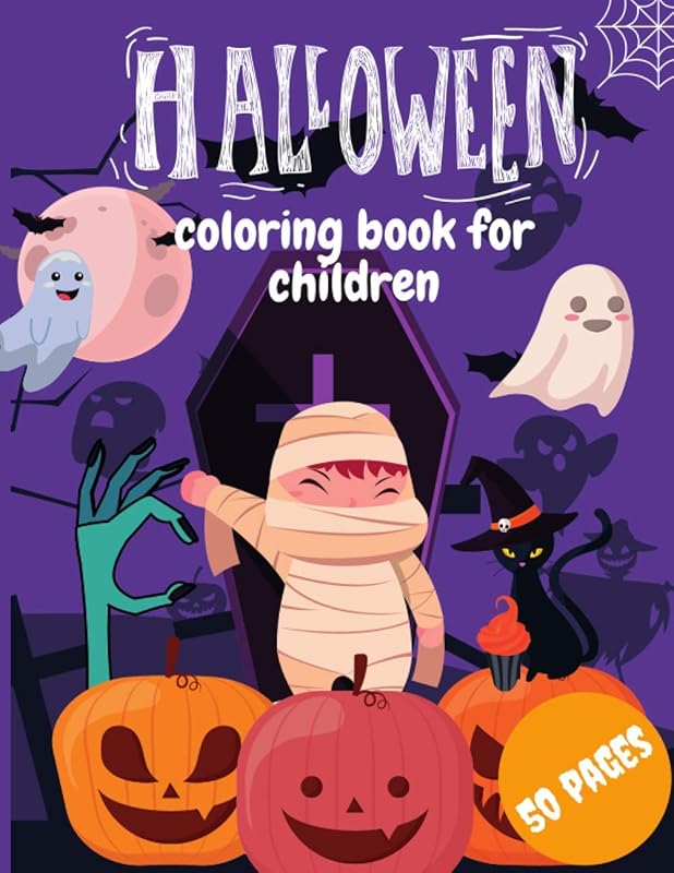 Halloween Coloring Book For Children: Halloween Coloring Books For Kids Toddlers Witch Pumpkin Ages 2-4 4-8 Spooky Books for Girls Boys and Teens by Fun Kidz Books publishing