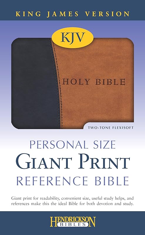 KJV Personal Size Giant Print Reference Bible (Flexisoft, Black/Tan, Red Letter) by Hendrickson Publishers