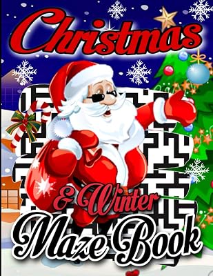 Christmas & Winter Maze Book: Maze Game Book for Teens, Adults, Senior, Large Print.