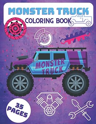 Monster Truck Coloring Book: 35 pages of monster trucks for kids and adults relaxation