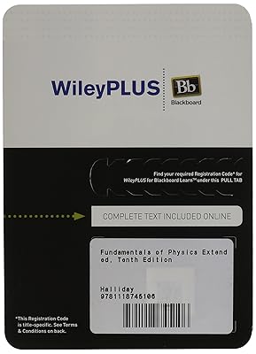 Fundamentals of Physics Extended, Tenth Edition WileyPLUS Blackboard Card