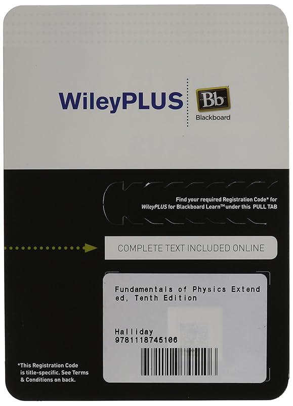 Fundamentals of Physics Extended, Tenth Edition WileyPLUS Blackboard Card by David Halliday