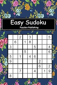 Easy Sudoku: Sudoku Puzzle Game For Beginers With Vintage Floral Pattern Cover