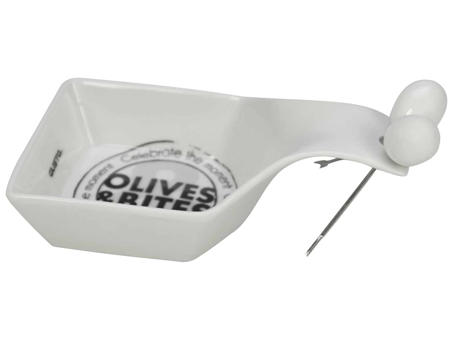 

Gusta Olive Dish with 2 Forks, White